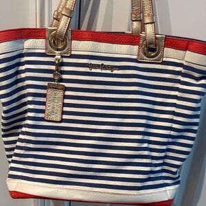 GUC Lilly Pulitzer Navy and Red Striped Tote